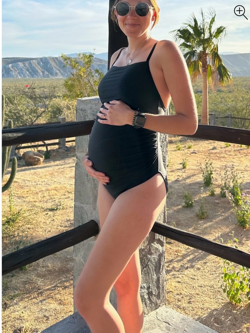 NWOT Pinkblush Black Maternity One-Piece Swimsuit